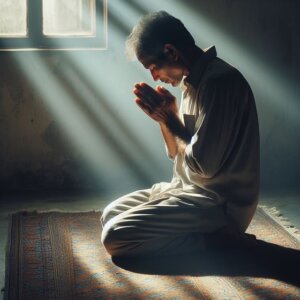 man praying quietly – Prayer of Surrender to Trust God Fully